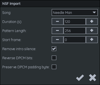 NSF 导入对话框