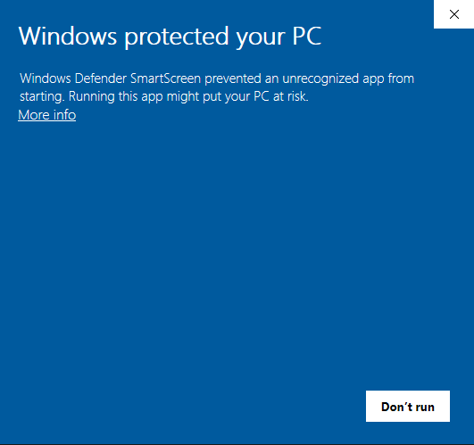 SmartScreen 警告界面